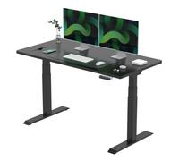 FLEXISPOT E6 Escritorio Elevable Eléctrico Premium con Tablero Entero-Certificado FSC(140X80)Standing Desk Mesa Elevable Ajustable en Altura con 4 Memoria Inteligente para Oficina y Hogar-Negro Negro