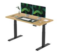 FLEXISPOT E6 Escritorio Elevable Eléctrico Premium con Tablero Entero-Certificado FSC(140X80) Standing Desk Mesa Elevable Ajustable en Altura con 4 Memoria Inteligente para Oficina y Hogar-Arce Negro
