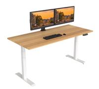 FLEXISPOT E6 Escritorio Elevable Eléctrico Premium con Tablero Entero-Certificado FSC(160X80)Standing Desk Mesa Elevable Ajustable en Altura con 4 Memoria Inteligente para Oficina y Hogar-Negro Blanco