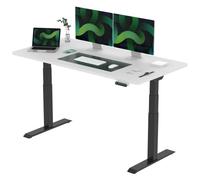 FLEXISPOT E6 Escritorio Elevable Eléctrico Premium con Tablero Entero-Certificado FSC(160X80)Standing Desk Mesa Elevable Ajustable en Altura con 4 Memoria Inteligente para Oficina y Hogar-Blanco Negro