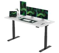 FLEXISPOT E6 Escritorio Elevable Eléctrico Premium con Tablero Entero-Certificado FSC(180X80)Standing Desk Mesa Elevable Ajustable en Altura con 4 Memoria Inteligente para Oficina y Hogar-Blanco Negro