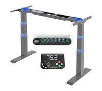 FLEXISPOT E6 MAX Escritorio Elevable Eléctrico Carga 160KG, 2 Motores 3 Etapas, Marco de Pie Mesa Regulable Altura Eléctrico, Panel de Control de Puerto USB o Control con Joystick, Gris