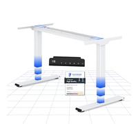 FLEXISPOT EC5 Lite Escritorio Elevable Eléctrico Carga 100KG, 2 Motores 3 Etapas, Marco de Pie Mesa Regulable Altura Eléctrico, Sistema Anticolisión, Funciones de Memoria, Blanco