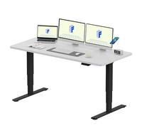 FLEXISPOT EC5 Plus Escritorio Elevable Eléctrico con Doble Motor, Puerto USB, con un Tablero Entero y 3 Columnas, 120 KG de Carga, 4 Memorias, Mesa elevable para Trabajar y Hogar 140 x 80cm, Blanco