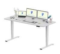 FLEXISPOT EC5 Plus Escritorio Elevable Eléctrico con Doble Motor, Puerto USB, con un Tablero Entero y 3 Columnas, 120 KG de Carga, 4 Memorias, Mesa elevable para Trabajar y Hogar 160 x 80cm, Blanco
