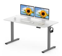 FLEXISPOT EN1 MAX 140x80cm Escritorio Elevable Eléctrico con Tablero Entero Mesa de Elevable, Standing Desk, Mesa Elevable Escritorio con 2 Ganchos y 4 Funciones de Memoria