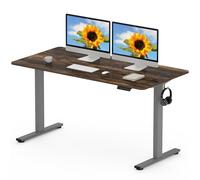 FLEXISPOT EN1 MAX 140x80cm Escritorio Elevable Eléctrico con Tablero Entero Mesa de Elevable, Standing Desk, Mesa Elevable Escritorio con 2 Ganchos y 4 Funciones de Memoria