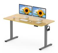 FLEXISPOT EN1 MAX 140x80cm Escritorio Elevable Eléctrico con Tablero Entero Mesa de Elevable, Standing Desk, Mesa Elevable Escritorio con 2 Ganchos y 4 Funciones de Memoria