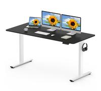 FLEXISPOT EN1 MAX 160x80cm Escritorio Elevable Eléctrico con Tablero Entero Mesa de Elevable, Standing Desk, Mesa Elevable Escritorio con 2 Ganchos y 4 Funciones de Memoria