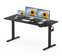 FLEXISPOT EN1 MAX 160x80cm Escritorio Elevable Eléctrico con Tablero Entero Mesa de Elevable, Standing Desk, Mesa Elevable Escritorio con 2 Ganchos y 4 Funciones de Memoria