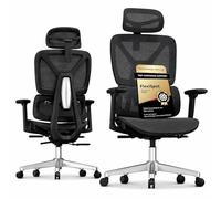 FLEXISPOT ErgoX Lite Silla de Oficina Ergonómica, Gris | Silla de Escritorio, Reposabrazos 3D, Reposacabezas 3D, Respaldo Ajustable en 5D, Asiento Transpirable, Carga de hasta 136 kg
