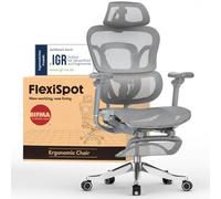 FLEXISPOT ErgoX MAX Silla Ergonomica Escritorio con Reposapiés, hasta 300 kg, Silla Escritorio con Reposacabezas 4D, Reposabrazos 5D, Soporte Lumbar Integrado, Silla de Oficina y Gaming, Negro