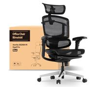 FLEXISPOT ErgoX Pro Silla de Oficina Ergonómica con Reposapiés, Ajuste Altura 12 Niveles, Reposabrazos 7D, Soporte Lumbar 5D, Reposacabezas 4D, Carga 250 kg, Asiento Malla Transpirable, Negro