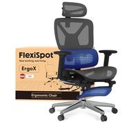 FLEXISPOT ErgoX Silla Ergonomica Escritorio con Reposapiés, Gris | Silla de Oficina Ergonómica en Malla Transpirable, Reposabrazos 3D, Reposacabezas Ajustable, Soporte Lumbar, Altura Regulable
