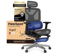 FLEXISPOT ErgoX Silla Escritorio con Reposapiés, Soporte Lumbar, Respaldo 5D, Reposabrazos 3D, Silla Gaming, Cojín Transpirable, Inclinación 135°, Silla Ergonomica Escritorio, Gris Oscuro