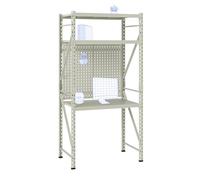 FLEXISPOT Escritorio con Estantería & Banco de Trabajo y Panel Perforado-Mesa de Herramientas Estable, Capacidad para 200 KG, Versátil para Usar en Talleres, Oficinas, Almacenes o en Casa (Verde)