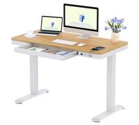FLEXISPOT Escritorio Elevable 120x60 cm, Cajón, USB-C, Bloqueo Infantil | Tablero entero FSC, cajón, control integrado, USB-C, bloqueo infantil, anticolisión, 4 memorias, garantía 7 años