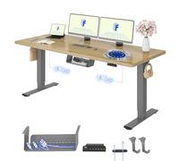FLEXISPOT Escritorio Elevable con 2 Motores y Tablero Acabado de Roble Entero Hecho en la UE, 180 x 80 cm; Escritorio de Oficina Ergonómico Eléctrico para Oficina, Trabajo Remoto, Hogar y Empresa