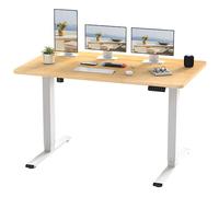 FLEXISPOT Escritorio Elevable Eléctrico 140X80cm con Tablero Entero con 2 Motor, Standing Desk, Mesa Elevable Escritorio de Elevable con 4 Opciones de Memoria Inteligente para Oficina y Hogar(Arce)