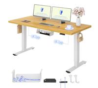 FLEXISPOT Escritorio Elevable Eléctrico 160X80cm con Tablero Entero con 2 Motor, Standing Desk, Mesa Elevable Escritorio de Elevable con 4 Opciones de Memoria Inteligente para Oficina y Hogar(Arce)