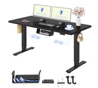 FLEXISPOT Escritorio Elevable Eléctrico 160X80cm con Tablero Entero con 2 Motor, Standing Desk, Mesa Elevable Escritorio de Elevable con 4 Opciones de Memoria Inteligente para Oficina y Hogar(Negro)