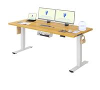 FLEXISPOT Escritorio Elevable Eléctrico 180x80 Doble Motor, Tablero Entero | Tablero Entero 25 mm, Mesa Elevable Altura Ajustable, 100 kg Capacidad, 4 Memorias, Anticolisión, Garantía 5 Años, Blanco