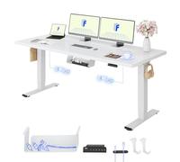 FLEXISPOT Escritorio Elevable Eléctrico 180x80 Doble Motor, Tablero Entero | Tablero Entero 25 mm, Mesa Elevable Altura Ajustable, 100 kg Capacidad, 4 Memorias, Anticolisión, Garantía 5 Años, Blanco