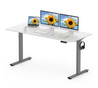 FLEXISPOT Escritorio Elevable Eléctrico con Tablero Entero, Regulable en Altura, 160 × 80 cm, 4 Funciones de Memoria, 2 Ganchos Laterales, Mesa Ergonómica para Oficina y Home Office