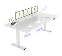 FLEXISPOT Escritorio Elevable Eléctrico Mesa Regulable en Altura 200x80 cm con 2 Potentes Motores, Estable Escritorio de pie Eléctrico Regulable en Altura con Función Memoria(Blanco+Blanco)