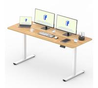 FLEXISPOT Escritorio Elevable Escritorio de Elevable Eléctrico con Tablero Entero 160x60cm, Standing Desk Escritorio Regulable en Altura, Mesa de Elevable con 2 Ganchos y 4 Botones de Memoria