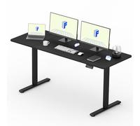 FLEXISPOT Escritorio Elevable Escritorio de Elevable Eléctrico con Tablero160x60cm, Standing Desk Escritorio Regulable en Altura, Mesa Elevable con 2 Ganchos, Bloqueo para Niños, 4 Botones de Memoria