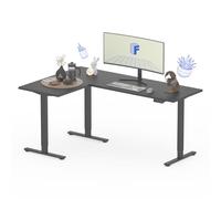 FLEXISPOT Escritorio Esquinero en Forma de L Escritorio Elevable Escritorio Regulable en Altura Eléctrico con 3 patas Mesa Escritorio Elevable Mesa de Pie con 4 Botones de Memoria (Blanco 180 * 120cm)