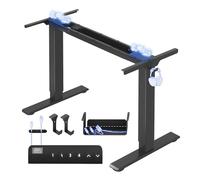 FLEXISPOT Estructura de escritorio de altura ajustable, patas eléctricas con 2 motores y indicador de altura LED y 4 funciones de memoria, incluye 2 ganchos y gestión de cables, color negro