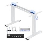 FLEXISPOT Estructura de escritorio de altura ajustable, patas eléctricas con 2 motores y indicador de altura LED y 4 funciones de memoria, incluye 2 ganchos y gestión de cables, color blanco
