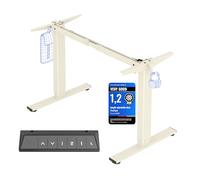 FLEXISPOT Estructura Escritorio Elevable Eléctrico Marco de Escritorio de Altura Regulable, Standing Desk Mesa Elevable Eléctrico con 2 Ganchos 4 Botones de Memoria-Mousse Blanca
