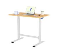 FLEXISPOT H7 Escritorio Elevable, Ajustable en Altura, Mediante Resorte de Gas de Doble Columna, 100x60cm,Tablero de Madera (Arce+Blanco)