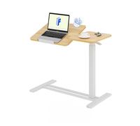 FlexiSpot Mesa Auxiliar Ajustable en Altura para Sofá y Cama,Mesa Portátil con Tablero Semi Abatible,Mesa para Portátil en Forma de C con Ruedas Ocultas,Escritorio Móvil para Dormitorio y Salón,Arce