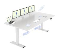 FLEXISPOT Mesa Elevable Eléctrica Regulable en Altura 180x80 cm - Escritorio de Pie con 2 Potentes Motores, Función Memoria y Estabilidad (Blanco+Blanco)