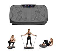 FLEXISPOT Plataforma Vibratoria Fitness con Bandas Elásticas, 120 Niveles y 3 Modos, Plataforma Vibración Muscular para Ejercicio en Casa, Compacta con Ruedas