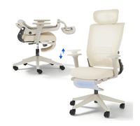 FLEXISPOT Silla de oficina ergonómica, Foldex, silla de oficina plegable para espacios pequeños con soporte lumbar, altura ajustable de los reposabrazos, reposacabezas 2D, sillas de escritorio con