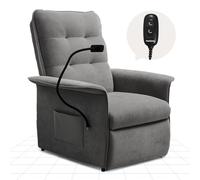 FLEXISPOT Sillón de Relax Eléctrico con Soporte Móvil, Respaldo Ajustable 105°-155°, Sillón Reclinable Ergonómico, Sofá Relax para Dormitorio, Salón y Cine en Casa, Gris Oscuro