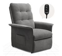 FLEXISPOT Sillón Relax Eléctrico Reclinable, Sillón Reclinable, Sofá Relax Ergonómico para Salón, Dormitorio y Cine en Casa, Sofá Relax Ajustable Ahorro de Espacio para Pisos Pequeños, Gris Humo
