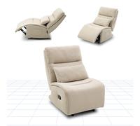 FLEXISPOT Sillón Relax Mecedora TV reclinable 3 Posiciones, Terciopelo Resistente al Agua, cojín y Bolsillo Lateral, para salón y Dormitorio, Beige