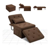 FLEXISPOT Sofá Cama Sillón Extensible para Dormir Plegable con función de Cama, Silla Camas con Función, Sillón Cama Convertible, Capacidad de Carga 300 KG, Khaki