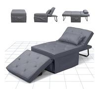 FLEXISPOT Sofá Cama Sillón Extensible para Dormir Plegable con función de Cama, Silla Camas con Función, Sillón Cama Convertible, Capacidad de Carga 300 KG, Gris