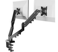 FlexiSpot Soporte Monitor Doble 17-32″ - Brazo Soporte Monitor VESA 75/100 mm, Ajustable en Altura, Inclinación, Giro, Extensión, Fijación con Pinza, Carga Máx. 9 kg