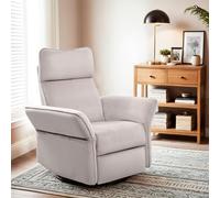 FLEXISPOT XR8 Sillón Relax, Sillon Eléctrico con Función Reclinable, Chaises Longues, Sillón Giratorio TV con Balancín, Reposacabezas 3D, Reposabrazos Ajustable, Respaldo Ajustable para Salón, Beige