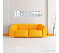 FLEXISTYLE Espejo Decorativo Geometric, Diseño Moderno Decoración, Espejo Acrílico de 3 mm de la UE, Salón, Dormitorio, Piso, irrompible, DIY de hogar, Plata