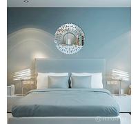 FLEXISTYLE - Espejo Decorativo Glory 50 cm, diseño Moderno, decoración de 3 mm de acrílico de Espejo de la UE, salón, Dormitorio, Pasillo, irrompible, Bricolaje de Tejidos, Plata