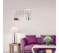 FLEXISTYLE Espejo Decorativo I Love Design 50 cm, Moderno diseño decoración, 3 mm de acrílico de Espejo de la UE, salón, Dormitorio, Pasillo, irrompible, Bricolaje Tejidos, Plata